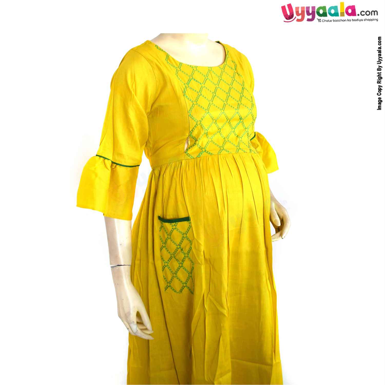 Cotton feeding kurti , Yellow