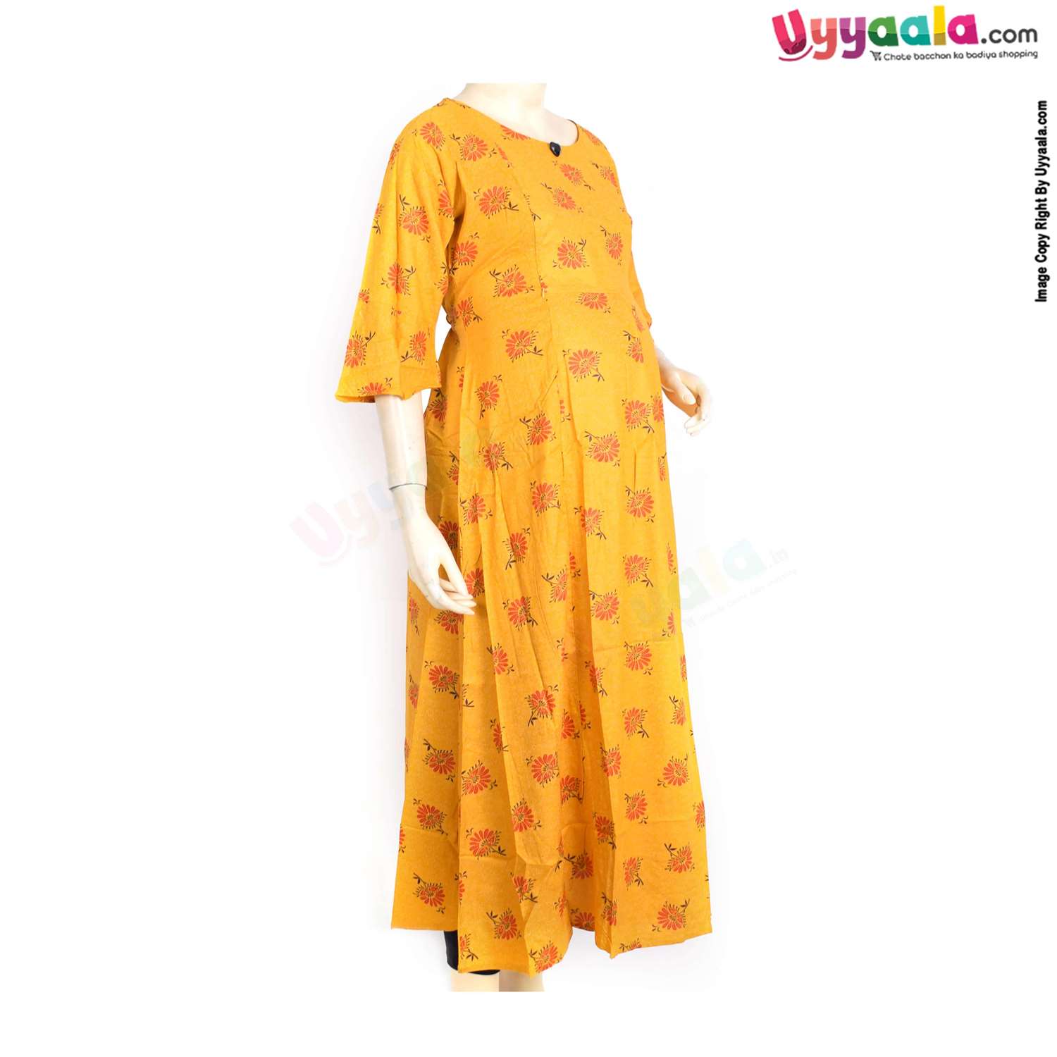 Buy Baby Milk Feeding Kurtis in Cotton - Yellow Online in India at uyyaala.com