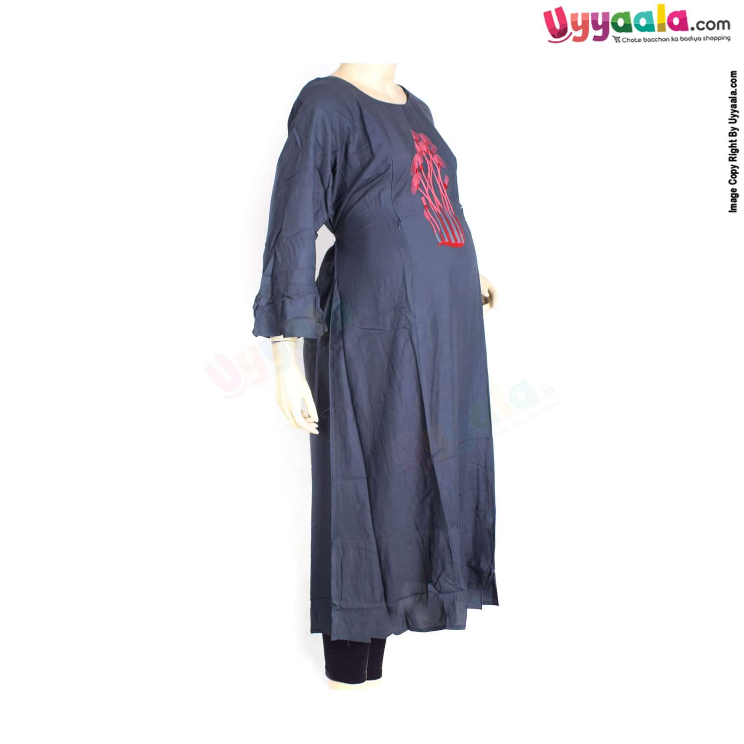Buy Baby Milk Feeding Kurtis in Cotton - Dark Grey Online in India at uyyaala.com