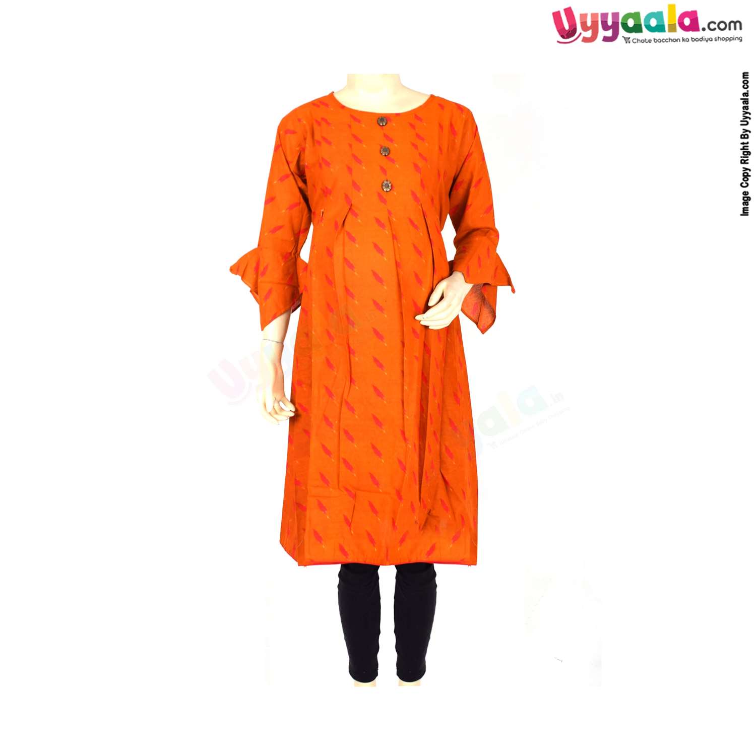 Cotton feeding kurti , Orange