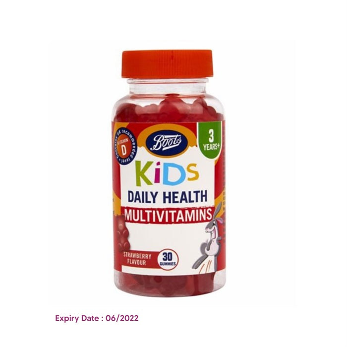 BOOTS Kids Daily Health Multivitamin Gummies - Strawberry Flavor, 30 Gummies 3+Y