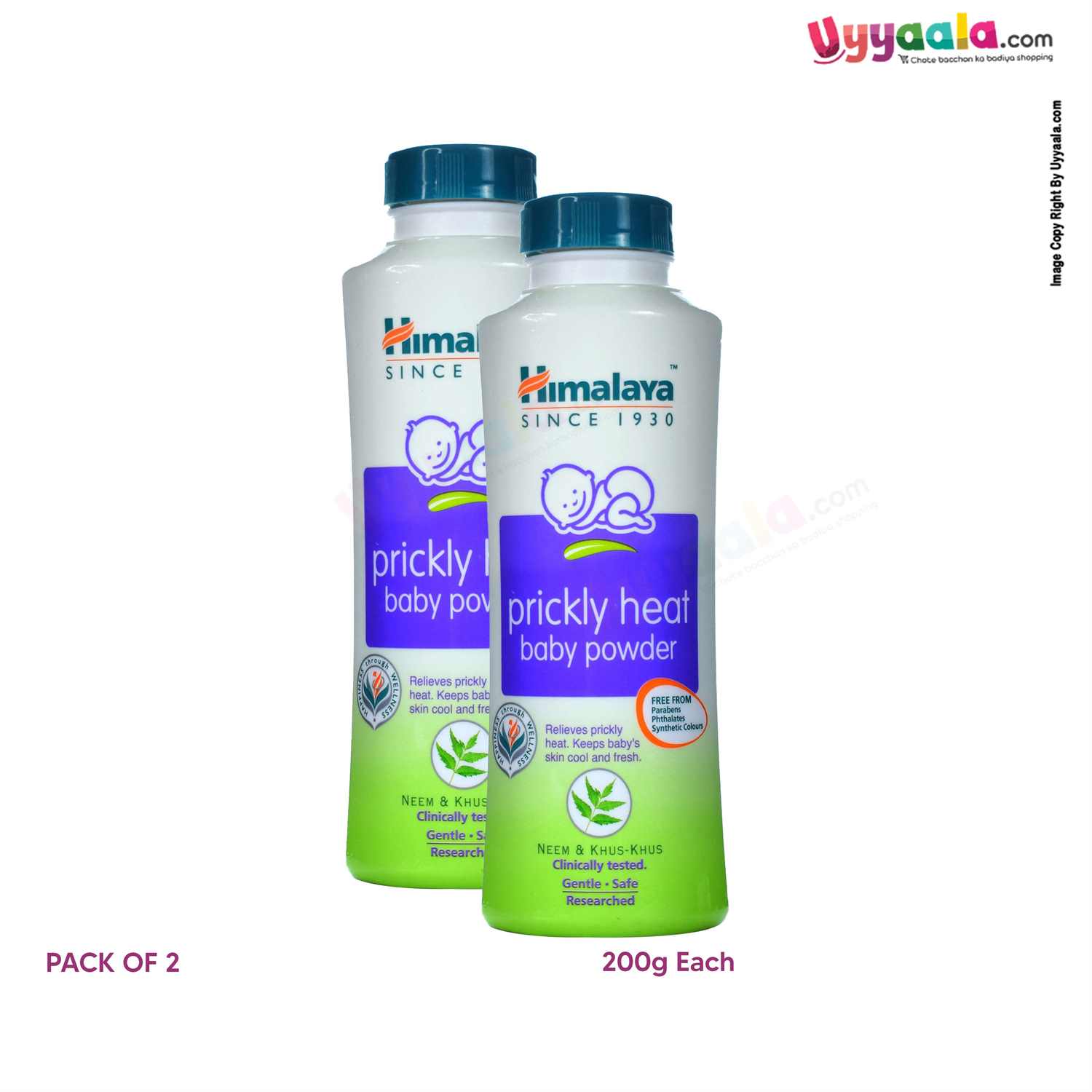 HIMALAYA Prickly Heat, Baby Powder Neem Pack of 2 (200g Each)