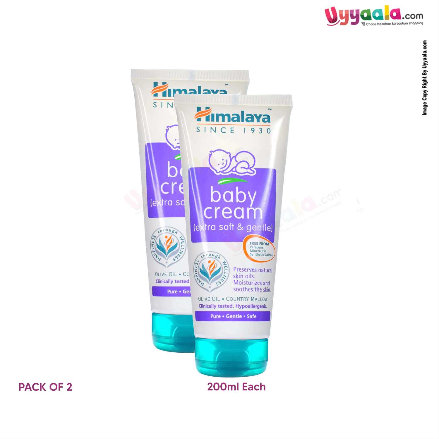 HIMALAYA Baby Cream Extra Soft & Gentle Pack of 2 (200ml Each)
