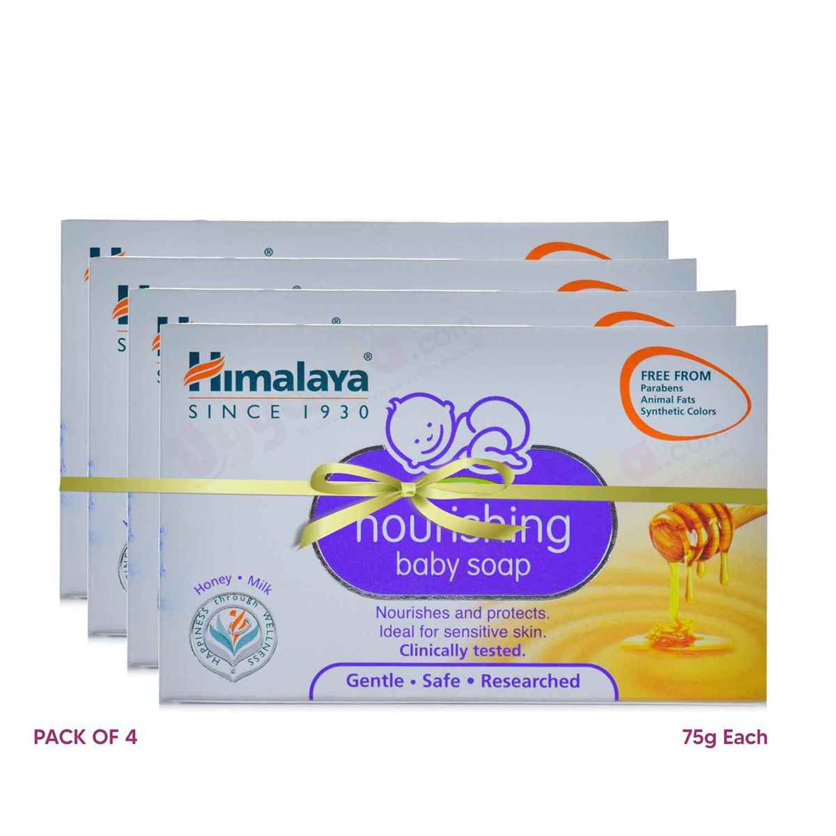 HIMALAYA Nourishing Baby Soap Honey and Milk Pack of 4 (75g Each)