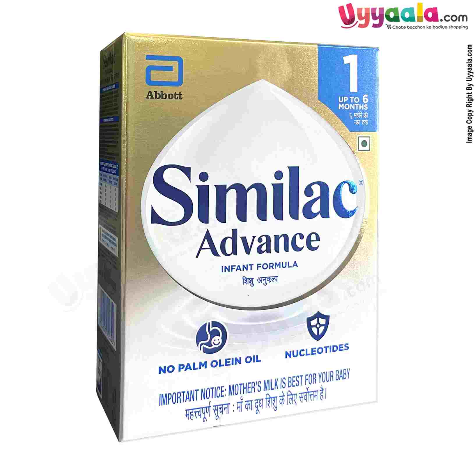 Abbott Similac Advance Infant Baby Milk Formula, Stage 400gms, to 6months