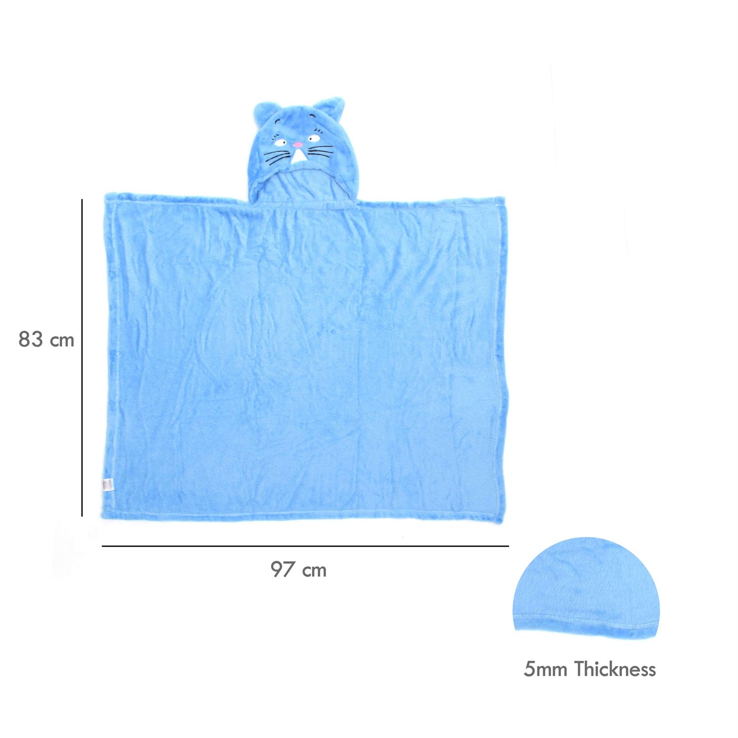 Just One You Hooded Fur Blanket Cat 0-24m Age, Blue