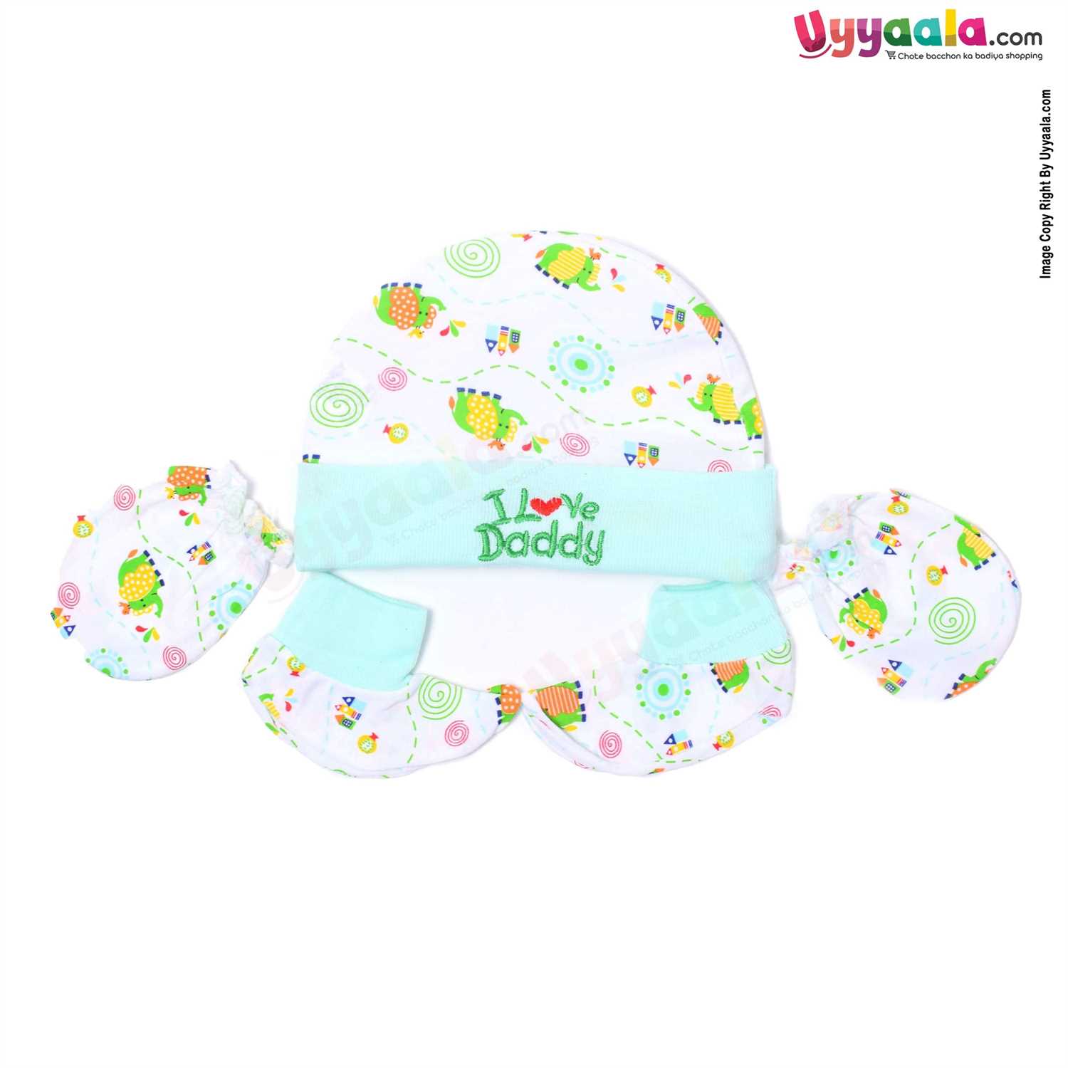 MONTALY Cap Set Elephant Print 0-3m Age