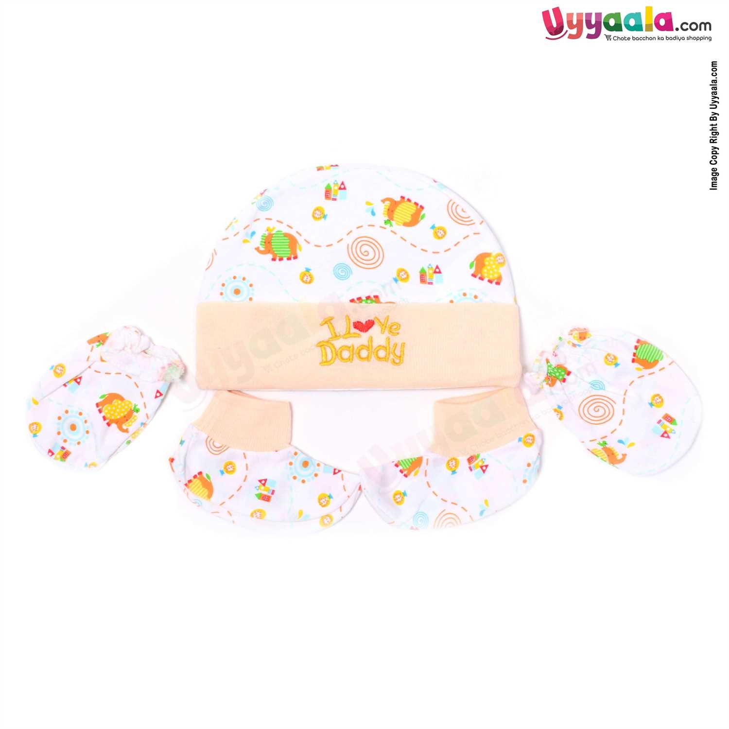 MONTALY Cap Set Elephant Print 0-3m Age