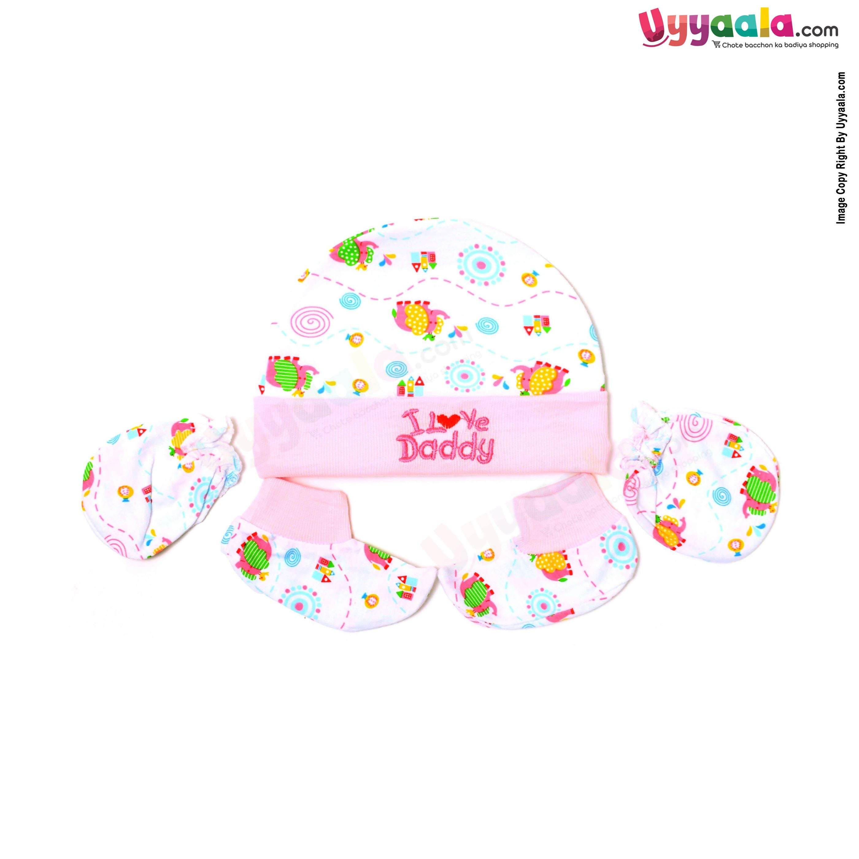 MONTALY Cap Set Elephant Print 0-3m Age