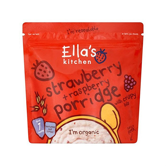 Ella's Kitchen Organic Strawberry Raspberry Porridge For Babies - 175g 7m+