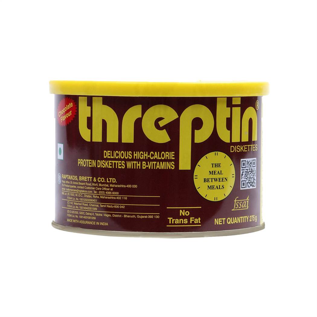 THREPTIN Delicious High-Calorie Protein & Vitamin B Diskettes Chocolate Flavour 275gms-uyyala-com.myshopify.com-Food-Threptin