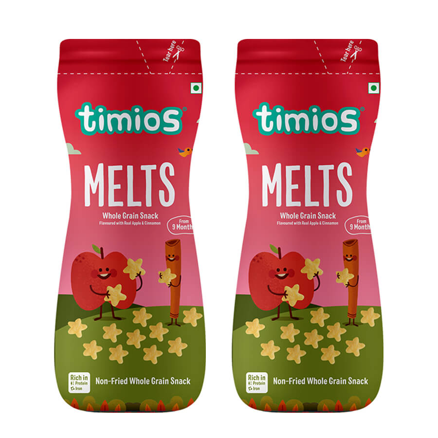 Buy Timios Melts - Apple & Cinnamon flavored Puff Snacks - Pack of 2 Online in India at uyyaala.com