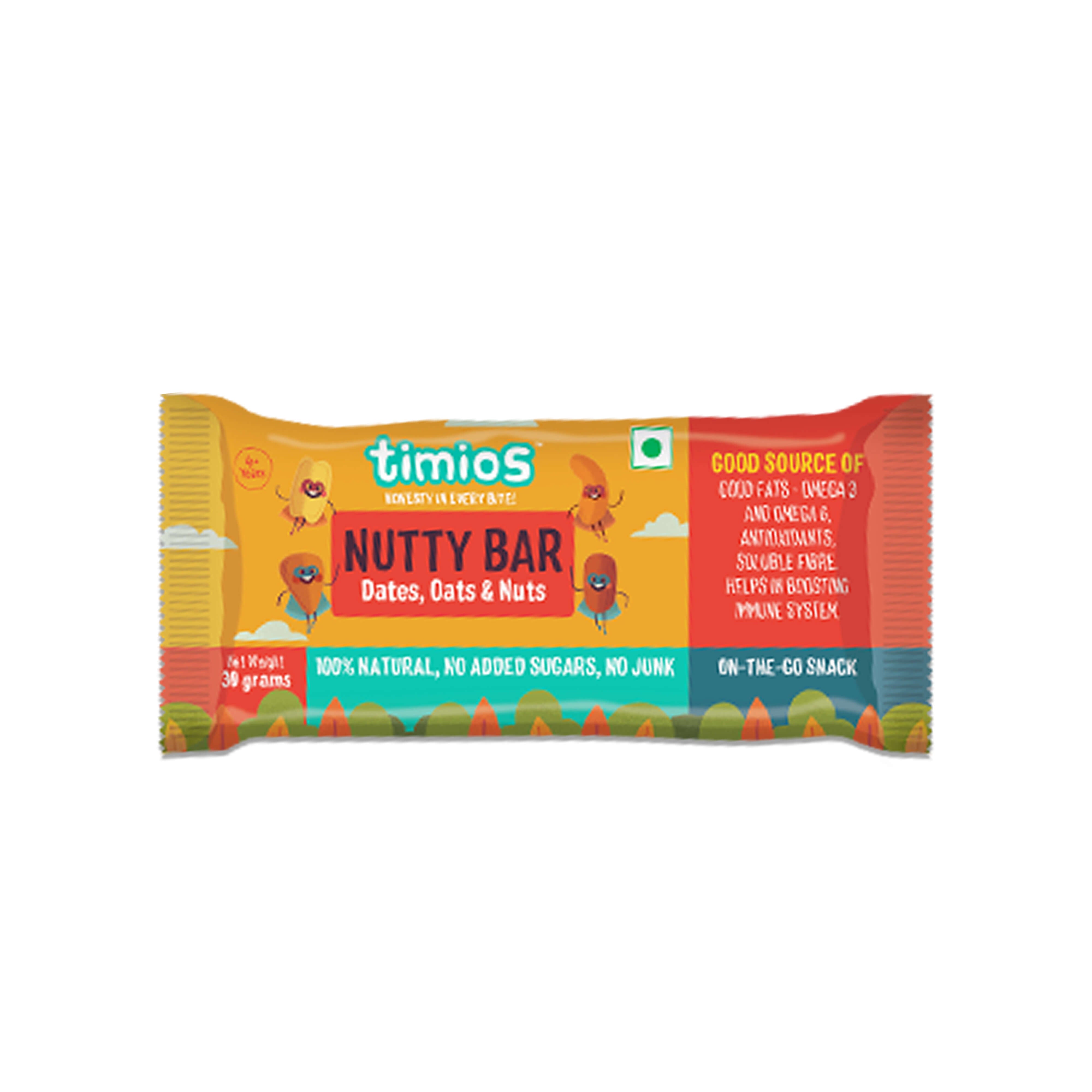 TIMIOS Nutty Bar 4+ Years Natural & Healthy Energy Bars