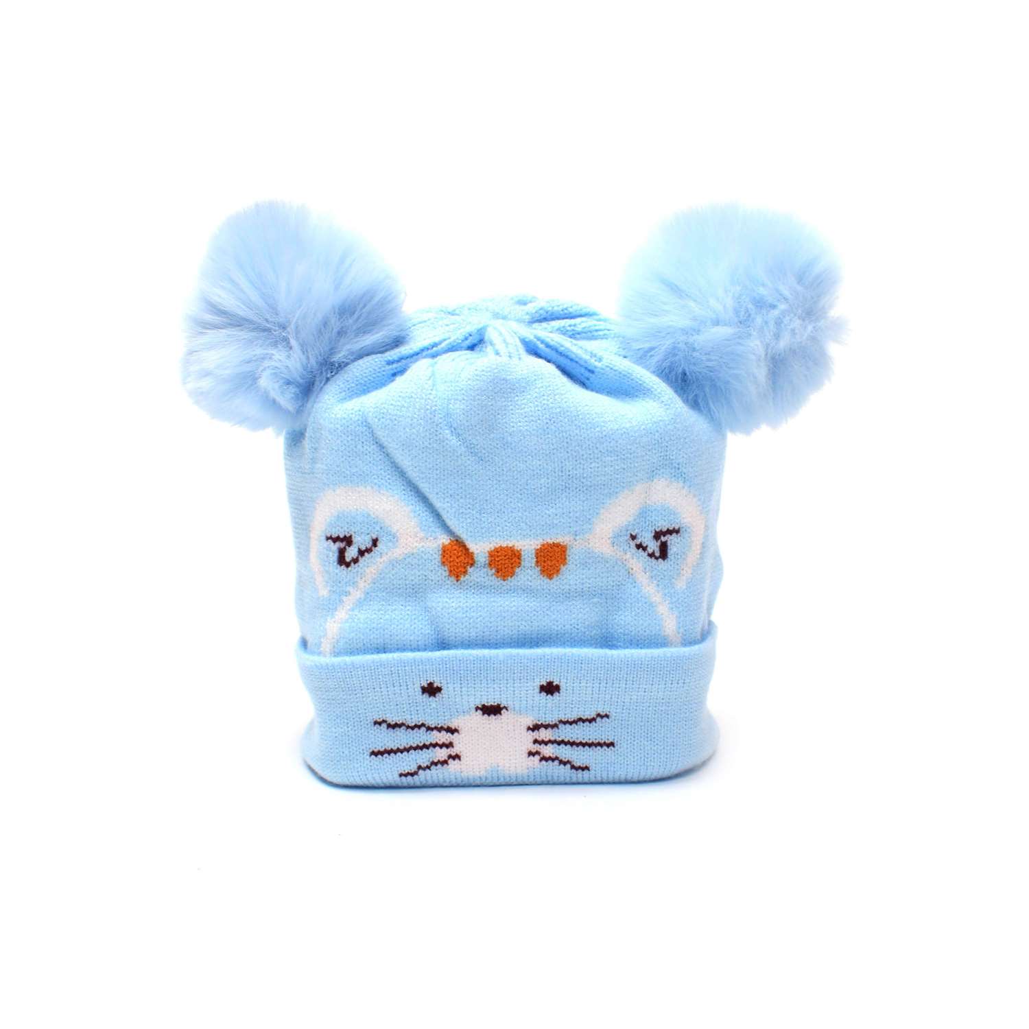 Woolen Cap Cat Model 0-3m Age, Blue