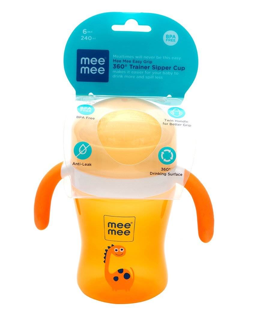 MEE MEE Easy Grip 360 Degree Trainer Sipper Cup 240ml 6+m Age, Yellow