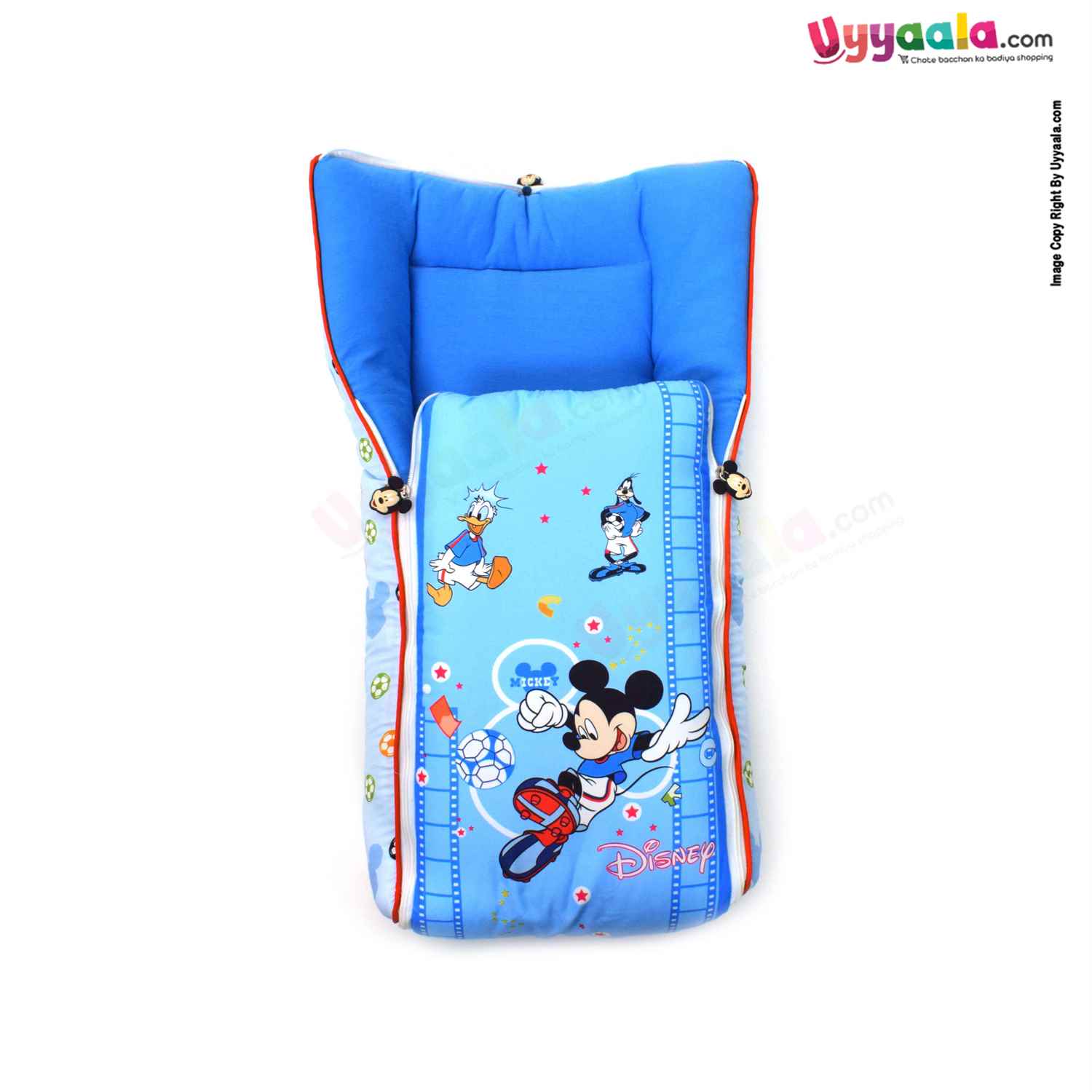 DISNEY Baby Carry Nest (Sleeping Bag) Cotton Mickey & Duck Print 0+m Age - Blue