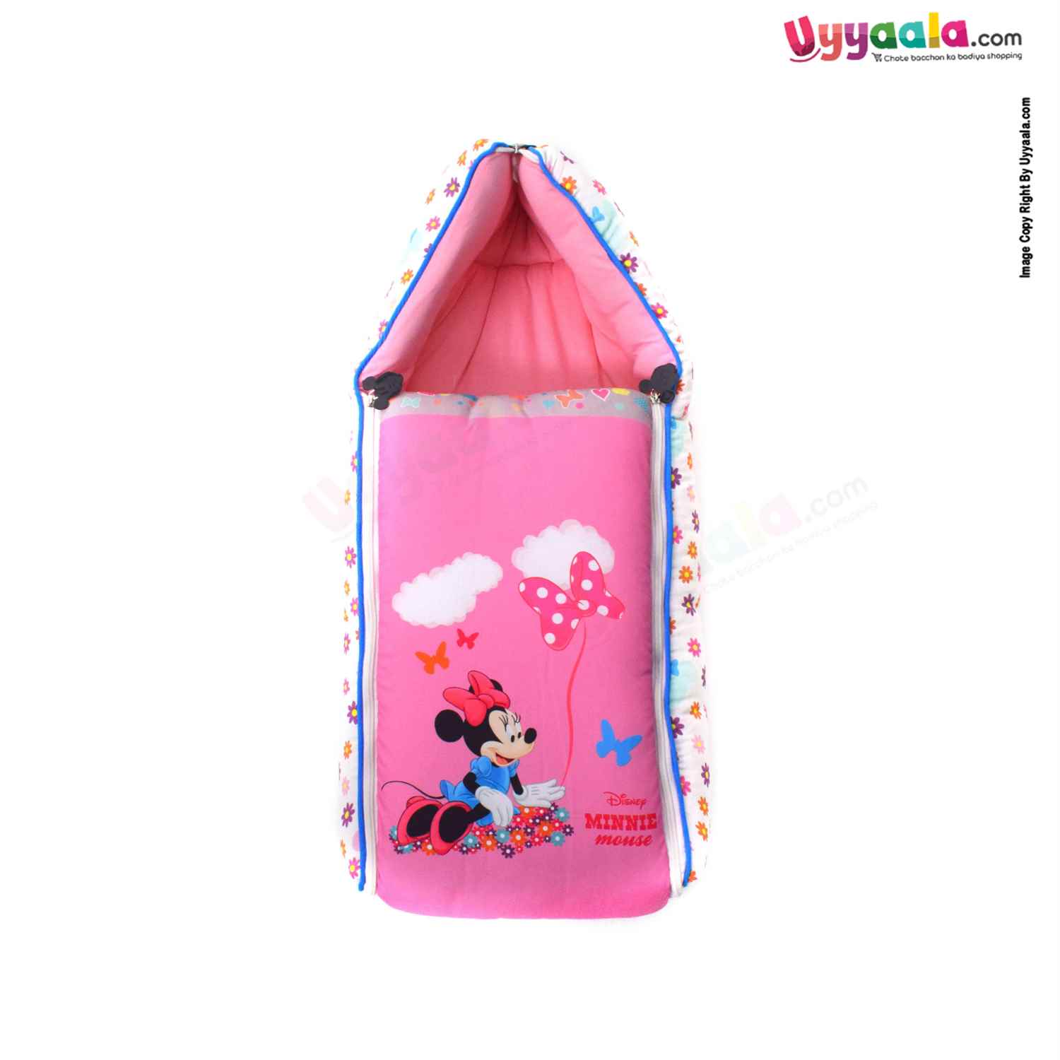 DISNEY Baby Cotton Carry Nest (Sleeping Bag) - Minnie Mouse Print, Pink, 0+m