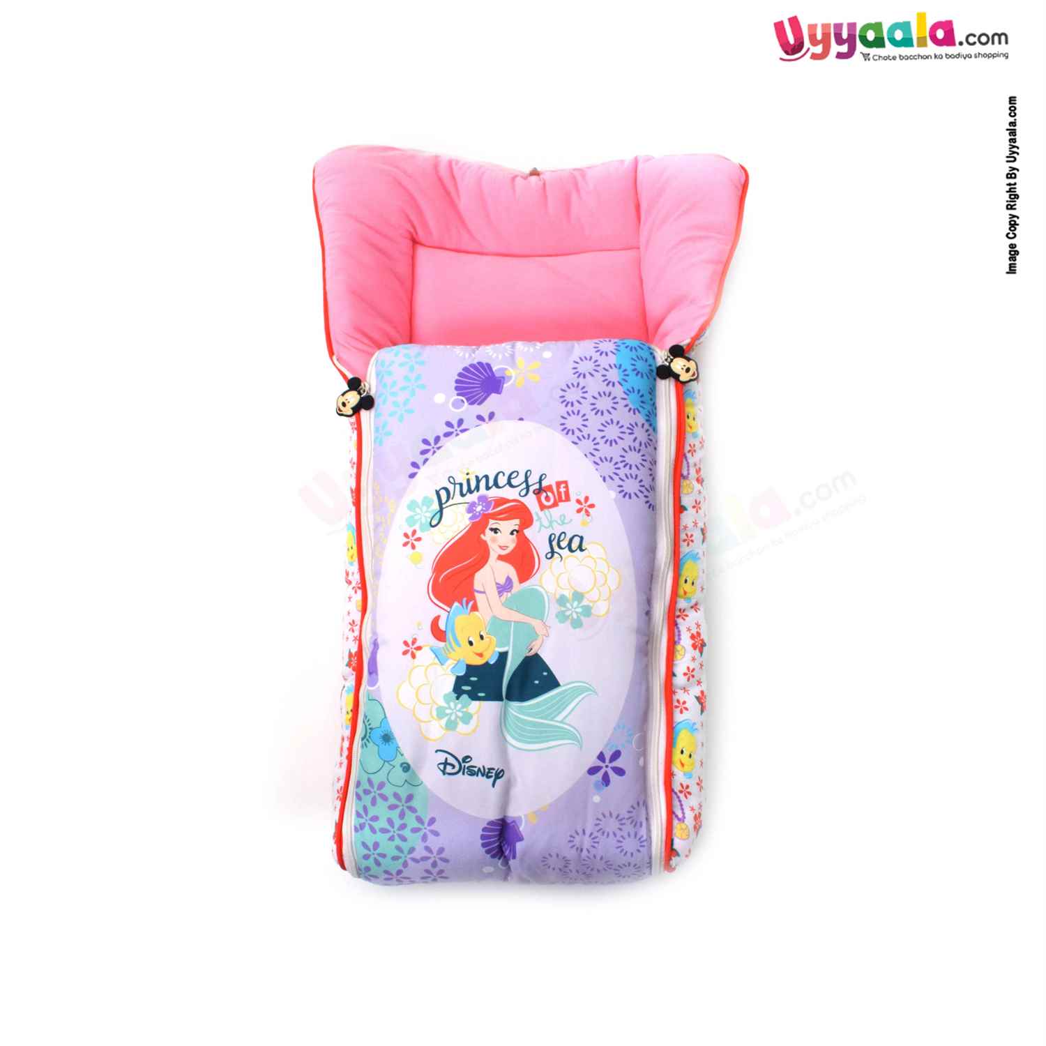 DISNEY Baby Carry Nest (Sleeping Bag) Cotton Princess of the Sea Print 0+m Age, Purple