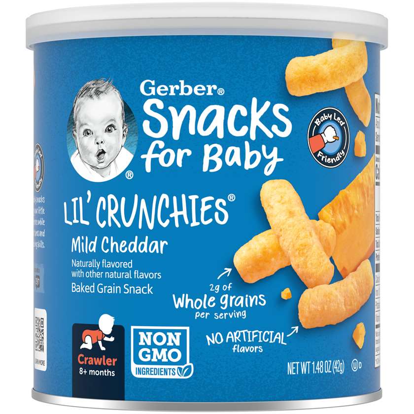 Buy Gerber Lil' Crunchies Mild Cheddar, Naturally flavored Baked Grain Baby Snack Online in India at uyyaala.com