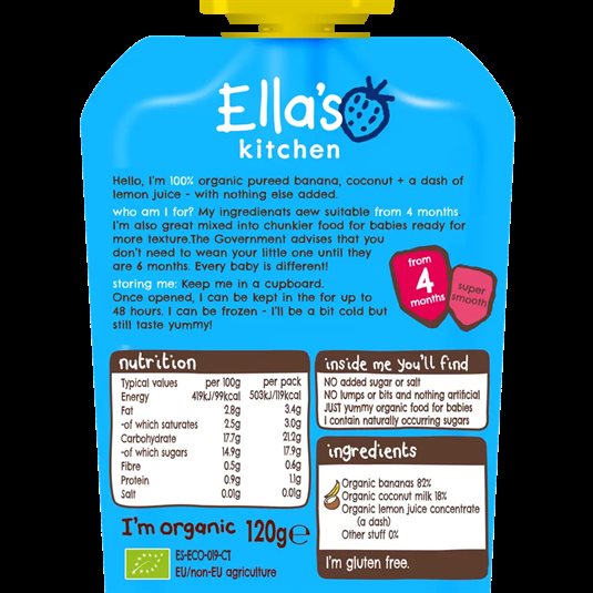 Ella's Kitchen Organic Baby Puree with Bananas, Coconuts