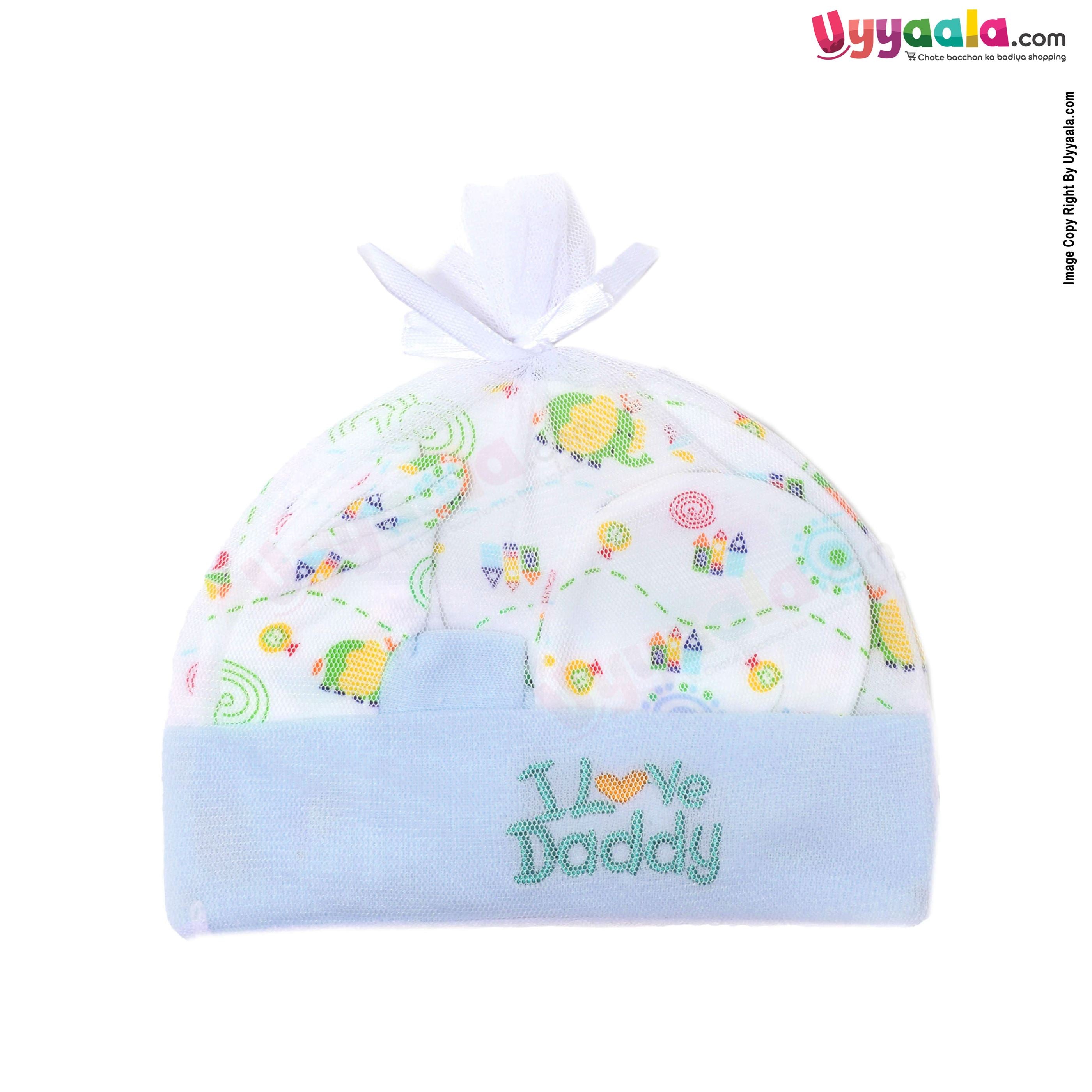 MONTALY Cap Set Elephant Print 0-3m Age