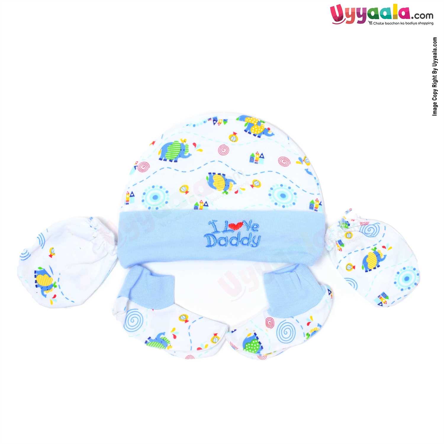 MONTALY Cap Set Elephant Print 0-3m Age