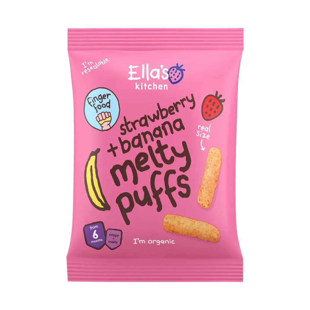 Ellas Kitchen - Strawberry + Banana 6+ Months 100% Natural & Healthy Snacks 20g