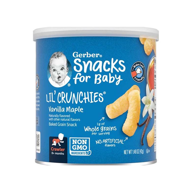 GERBER Lil' crunchies - vanilla maple, naturally flavored baby snack - 42g, 8 + months