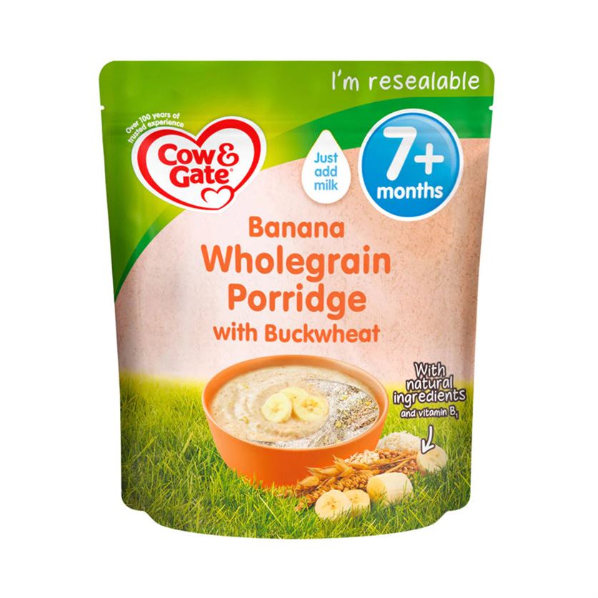 Cow & Gate Wholegrain Baby Porridge with Buckwheat & Banana - 200gms, 7+months