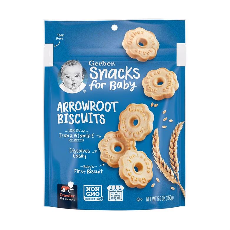 Buy Gerber Arrowroot flavored Biscuit Snacks for Baby - 155gms Online in India at uyyaala.com
