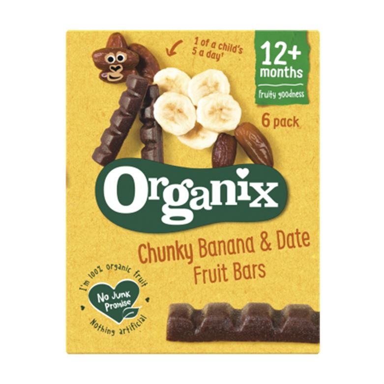 Buy Organix Chunky Banana & Date flavored Soft Fruit Bars for Babies Online in India at uyyaala.com
