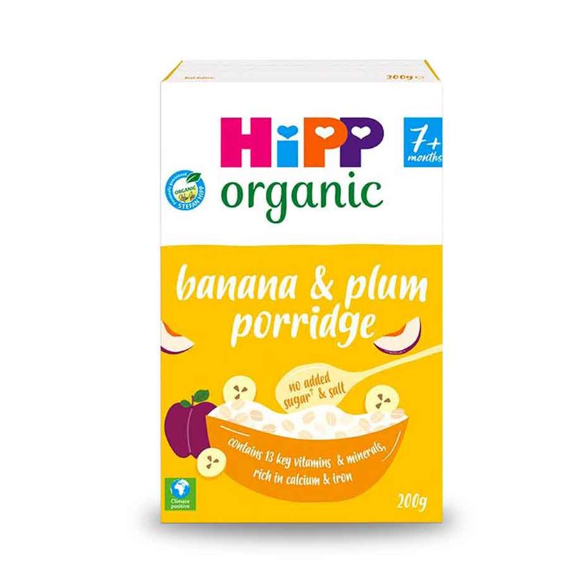 Hipp Organic Banana & Plum Porridge for Babies - 200gms, 7+m