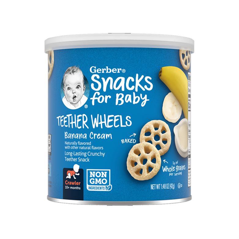 Buy Gerber Teether Wheels Baby Snacks with Banana & Cream Online in India at uyyaala.com