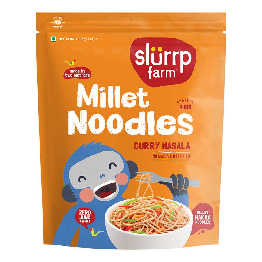 Buy Slurrp Farm Hakka Millet Noodles in Curry Masala Flavour for Small Children Online in India at uyyaala.com