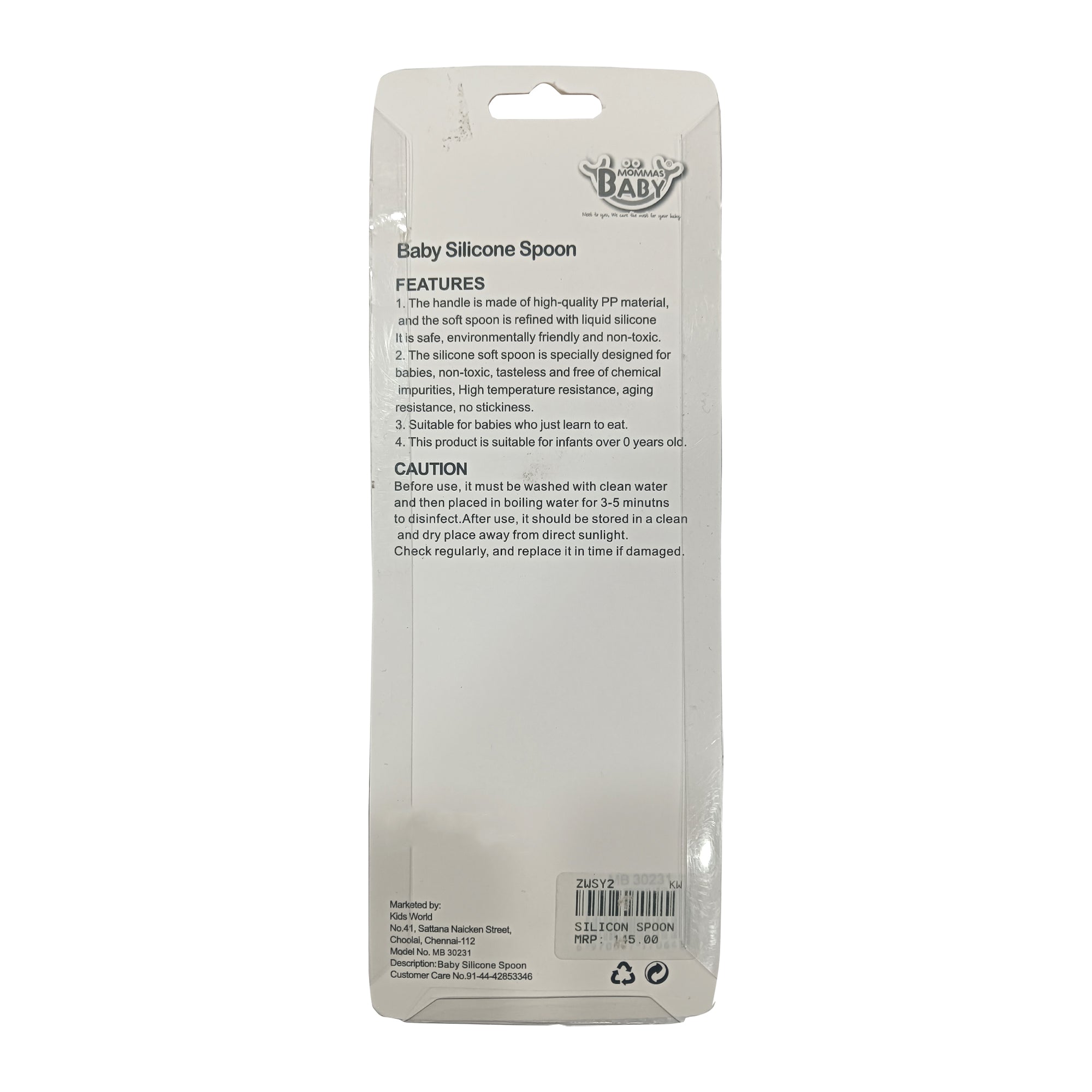 Mommas Baby Silicone Feeding Spoon for Baby - Pink