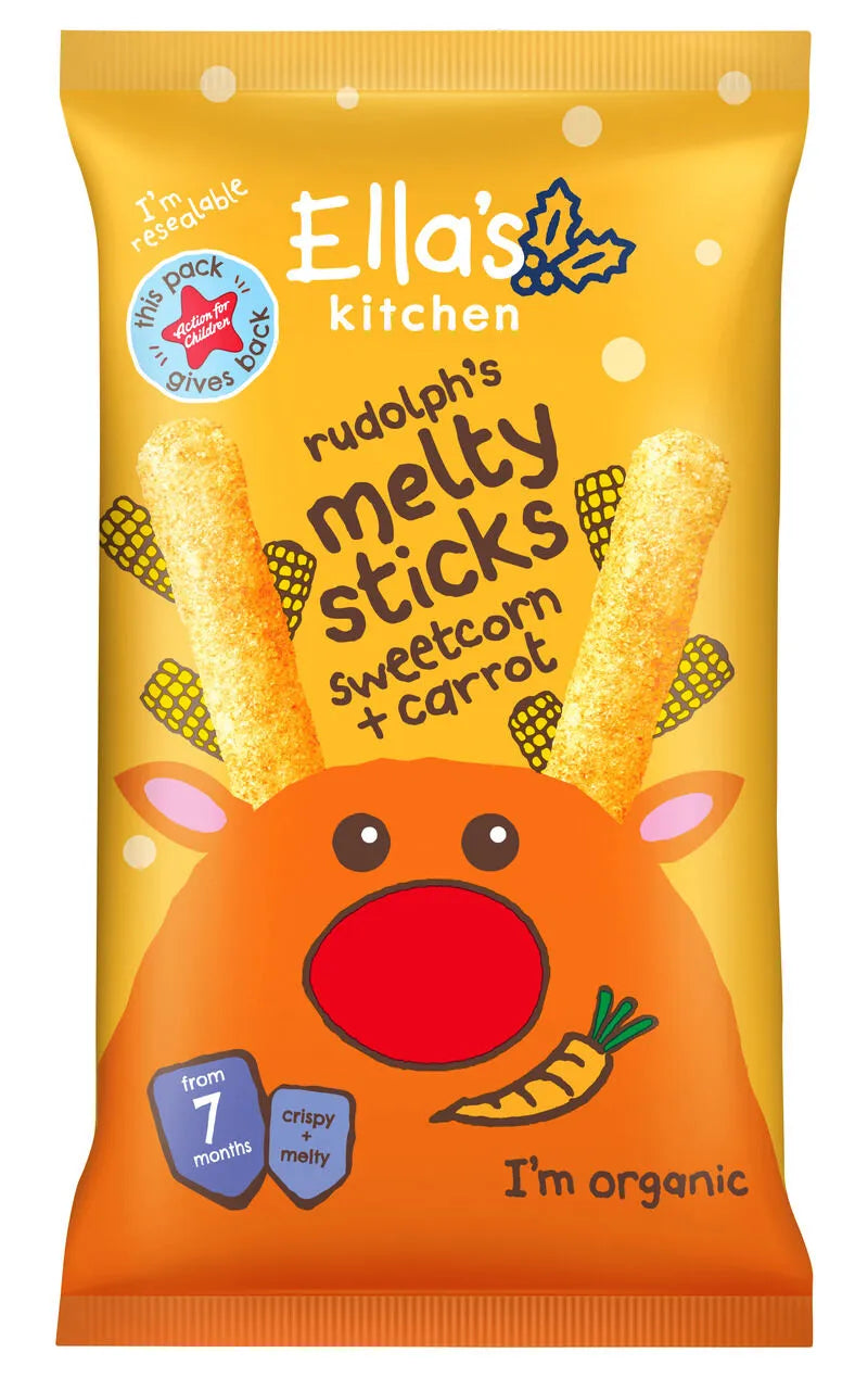 Ella's Kitchen Organic Melty Sticks with Sweetcorn, Carrot for Babies - 7+months