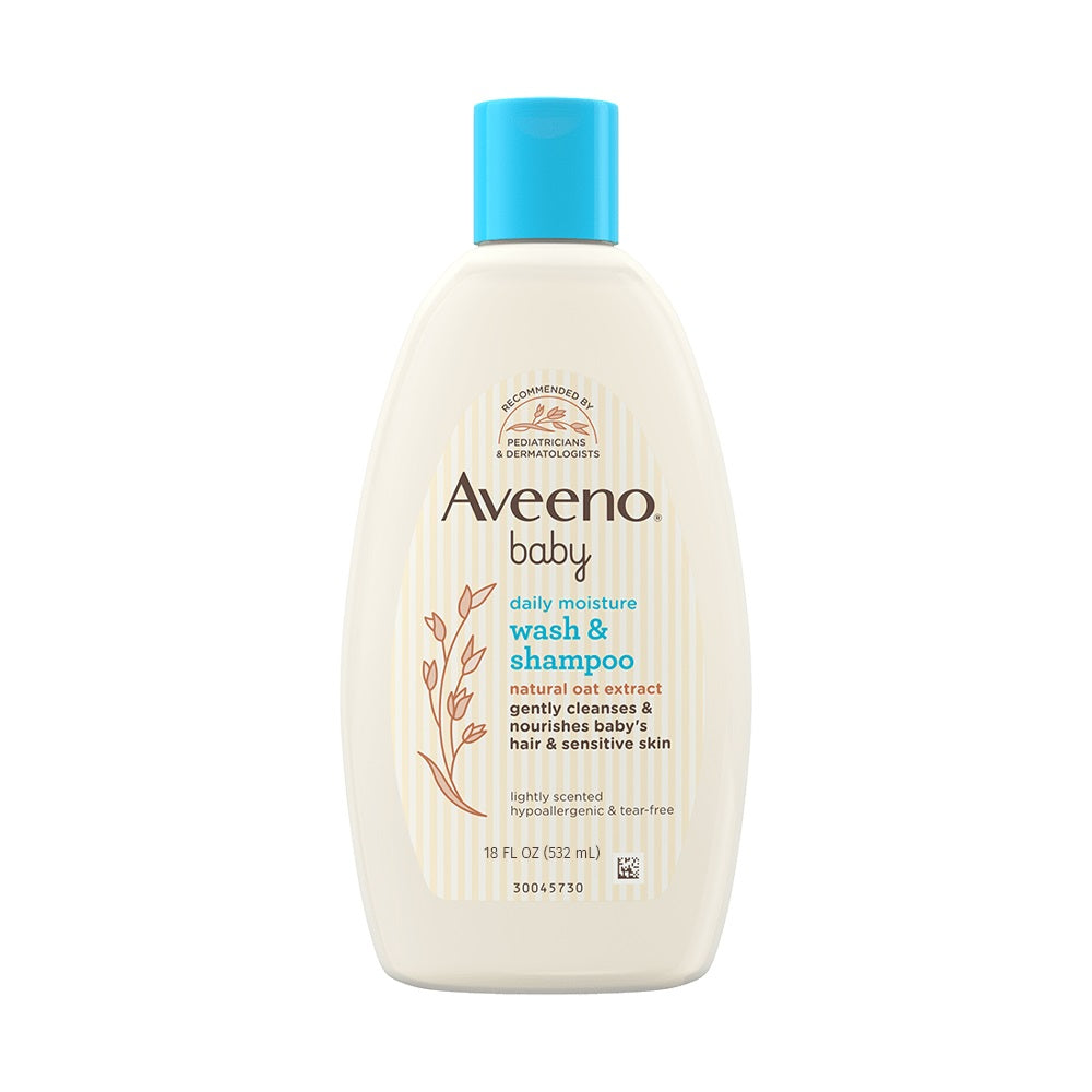 Aveeno Daily Moisture Wash & Shampoo, Natural Oat Extract - 532ml