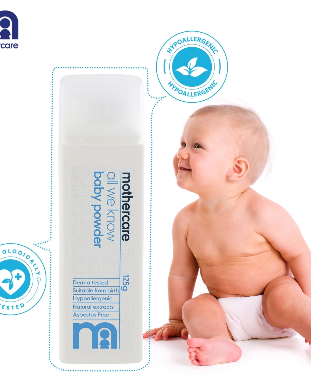 Mothercare All We Know Baby Powder Natural Extract - 125g