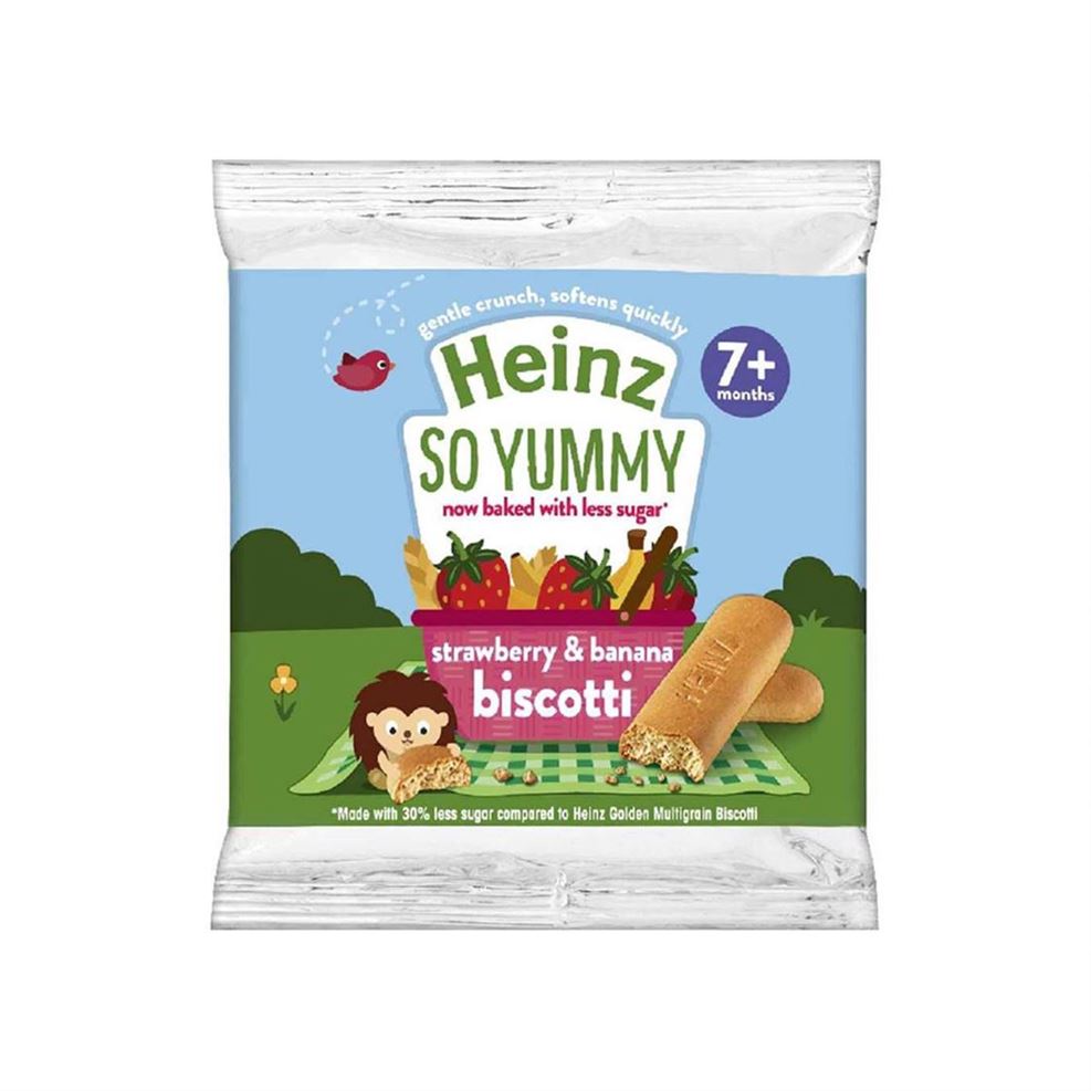 HEINZ Strawberry and Banana Biscotti, so yummy Biscuits for kids snacks - Strawberry + Banana 60 g