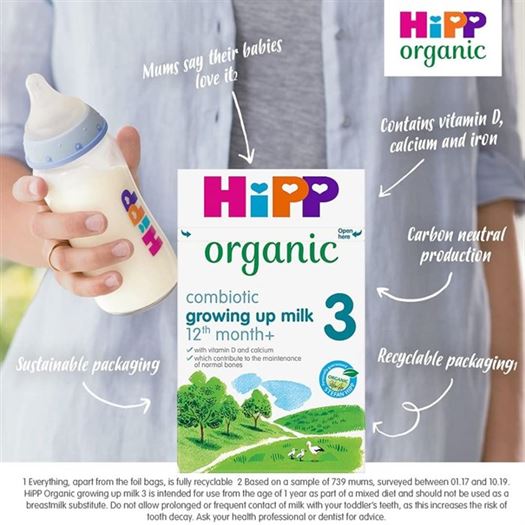 Buy Hipp Organic Combiotic Growing up Baby Milk Formula, Stage 3 - (600gms Each), Pack of 2 Online in India at uyyaala.com