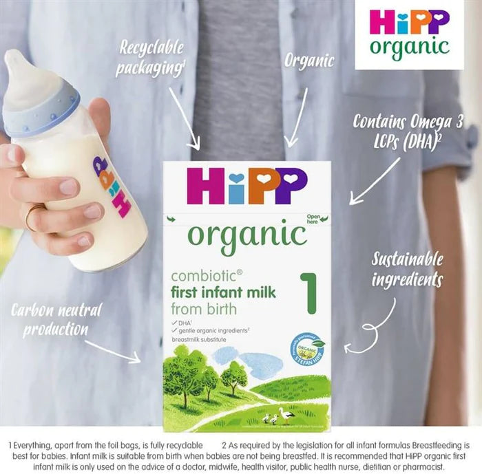 Hipp Organic Combiotic First Infant Milk Formula, Stage 1 - 800gms