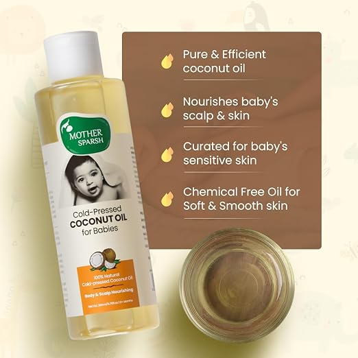 Buy Mother Sparsh Cold Pressed Coconut Oil for Baby - 200ml Online in India at uyyaala.com