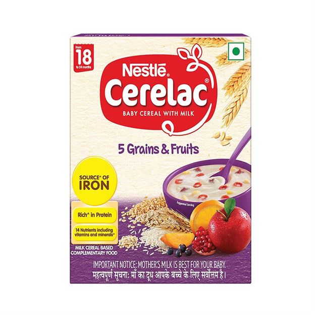 Nestle Cerelac Baby Cereal with Milk, 5 Grains & Fruits - 18 to 24months, 300gms