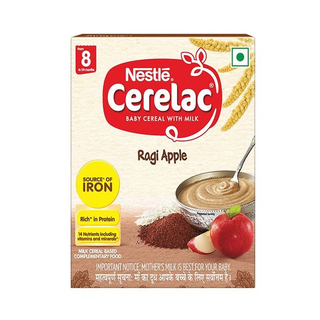 Nestle Cerelac Baby Cereal with Milk, Raagi & Apple - 8 to 12months, 300gms
