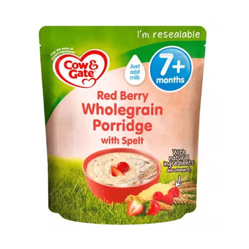 Cow & Gate Wholegrain Baby Porridge with Red Berry & Spelt - 200gms, 7+months