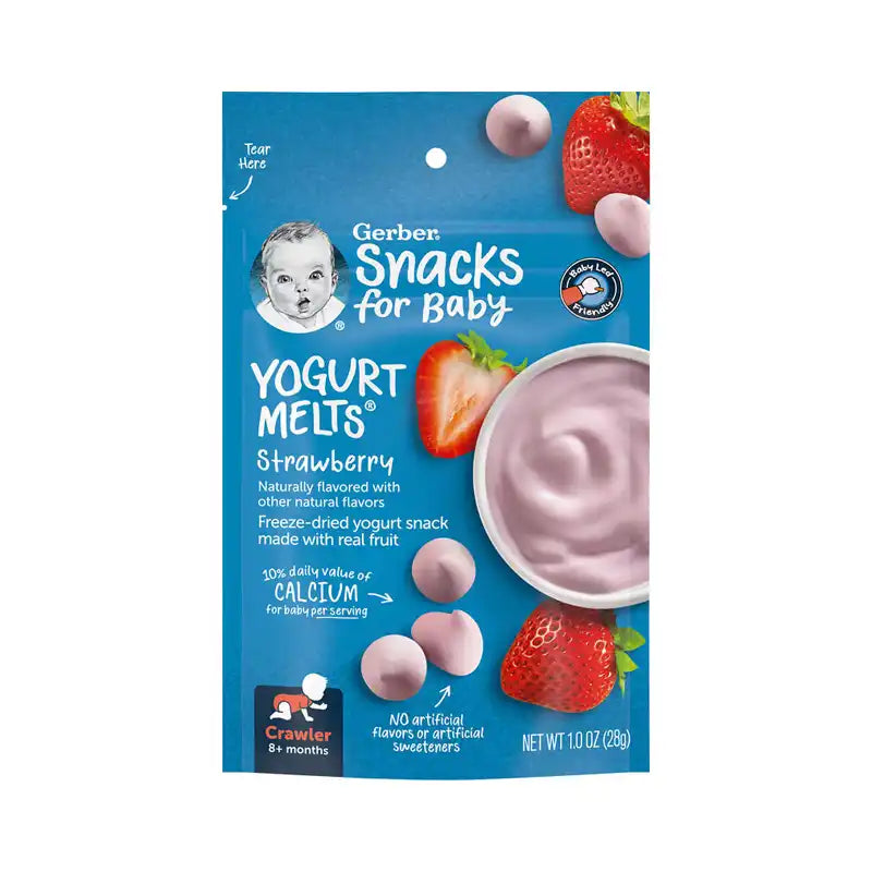 GERBER Yogurt melts - strawberry, naturally flavored baby snack - 28g, 8 + months