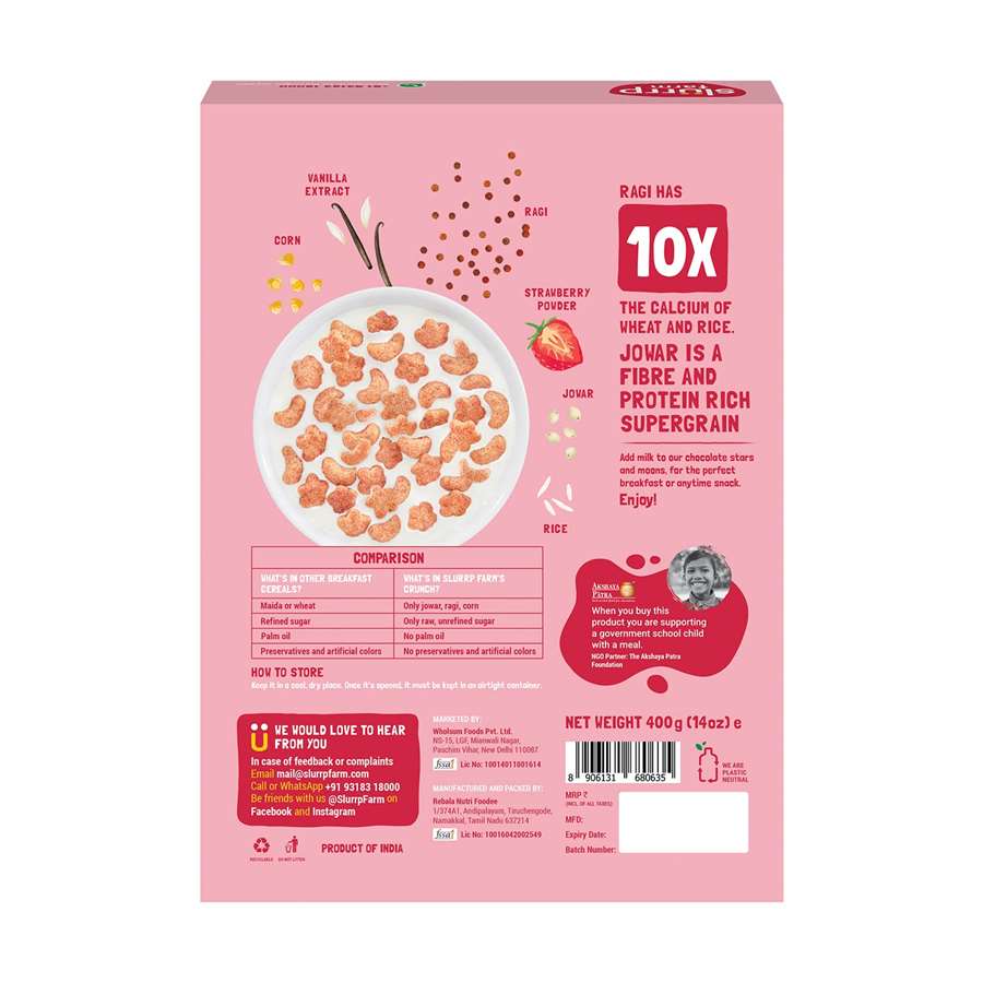 Buy Slurrp Farm Berry Crunch Ragi Stars & Moons in Berry Flavour Milk Addon for Small Children - 400gms Online in India at uyyaala.com