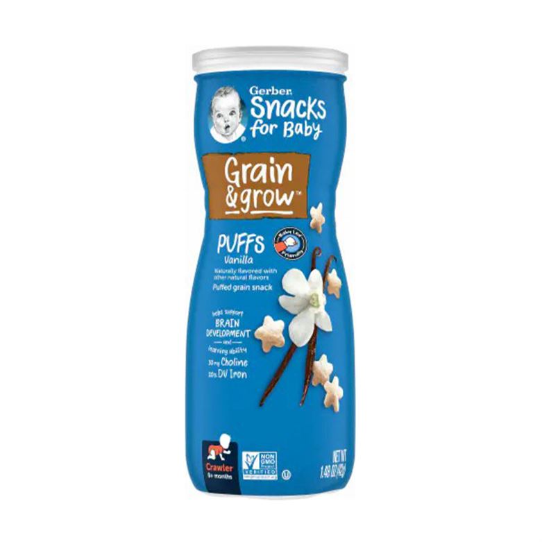 Buy Gerber Grain & Grow Puffs for Babies in Vanilla flavour - 42gms Online in India at uyyaala.com