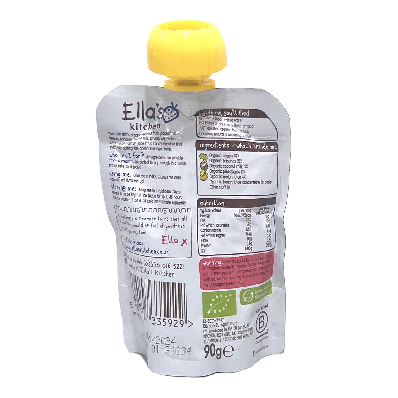 Buy Ella's Kitchen, The White one puree for babies - 90g in India at uyyaala.com