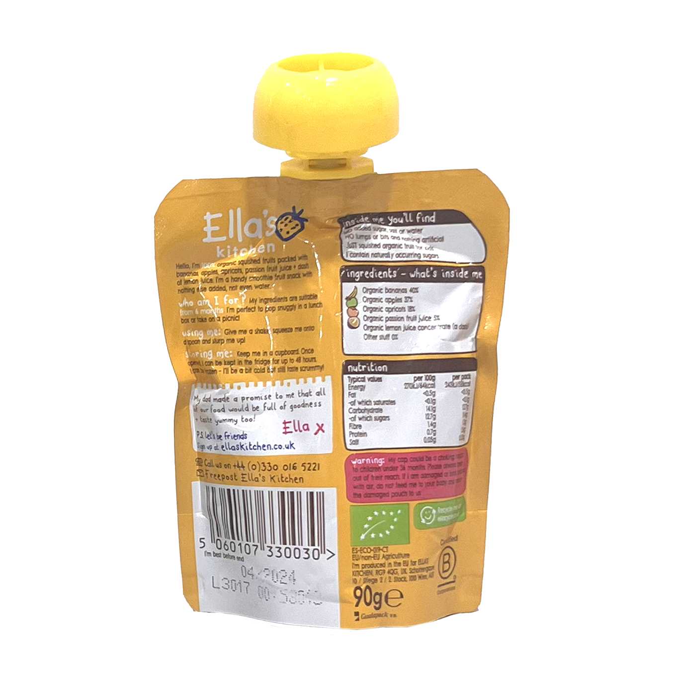 Buy Ella's Kitchen, The Yellow one puree for babies in India at uyyyaala.com